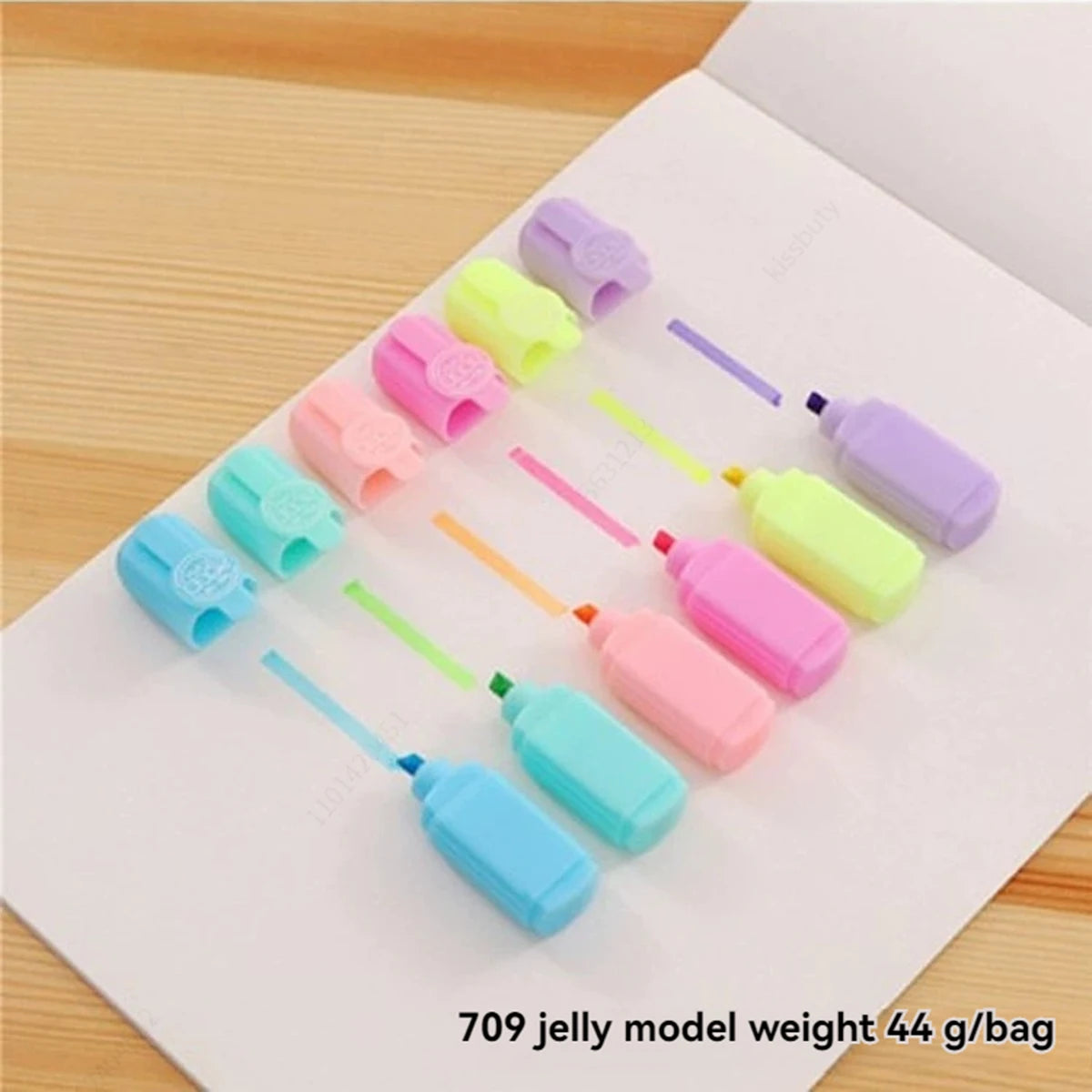 6PCS/Set Leaves Mushroom Cute Kawaii Highlighter Pen Kawaii Chalk Marker Pens Stationery School Supplie Qme 709-Jelly