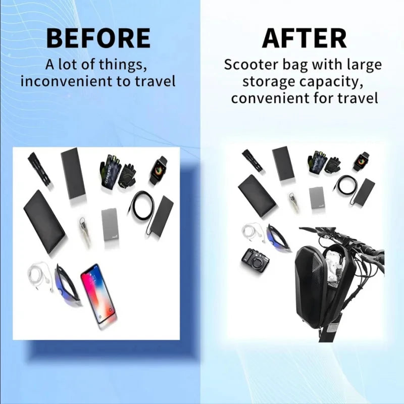 Electric Scooter Front Bag Waterproof EVA Hard Shell Bags Reflective Handlebar Hanging Bag Storage Accessories for Xiaomi M365 Qme