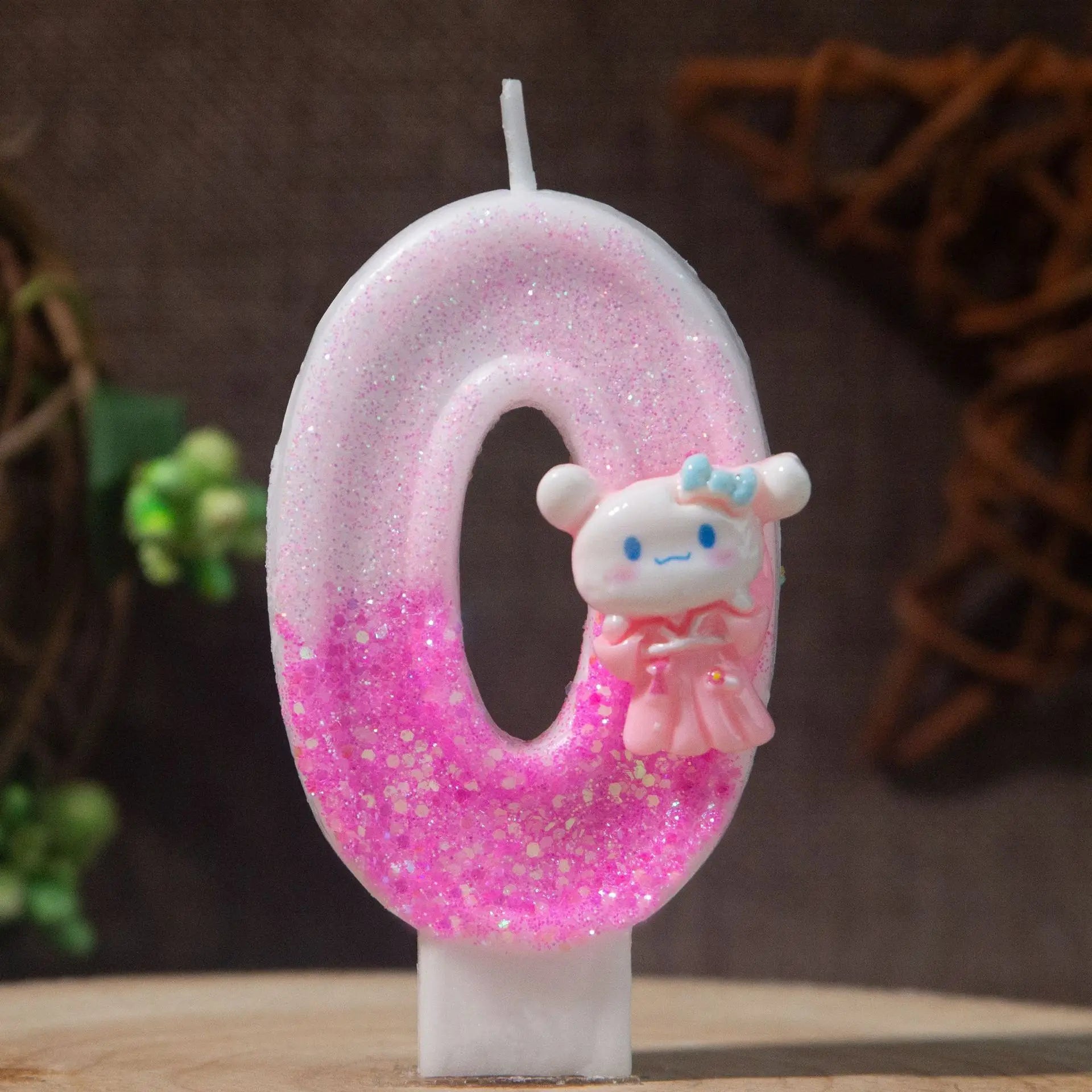 Cinnamon Dog 0-9 Numbered Birthday Candles Pink Cartoon Cake Topper Decorations Student Birthday Party Supplies Qme black