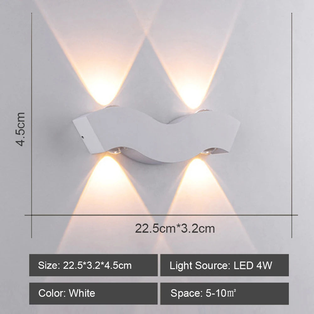 Modern LED Wall Light for Hall Kitchen Living Room Bedroom Bedside Lamp Home Indoor Decor Lighting Fixtures Luminaria Lampshade Qme Warm white White