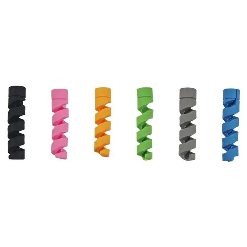 Silicone Spiral Cable Winder Durable USB Wire Protection Cord Saver Qme