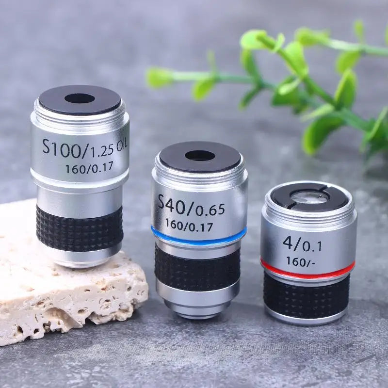 1PC 185 4X 40X 100X Biological Microscope Achromatic Objective Lens Microscope Lens Adapters Compact Objective Lens Durable. Qme