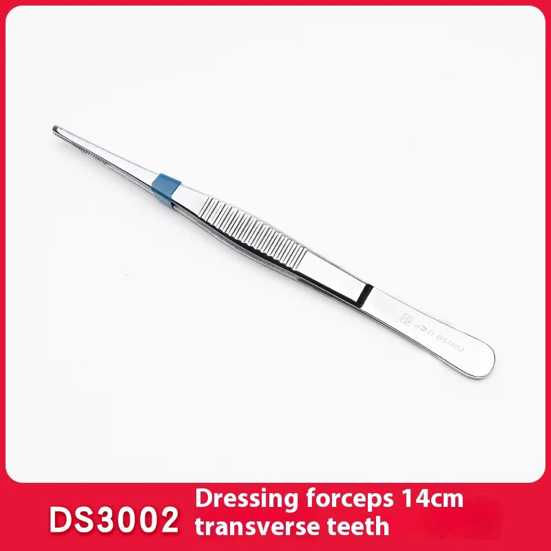 Stainless Steel Tissue Tweezers Hook Forceps Round Head Dressing Qme b