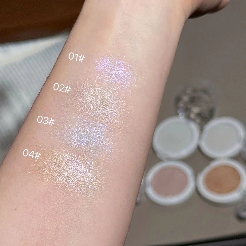ART VALUE Monochrome Highlighter Powder Palette Champagne Gold Glitter Brighten Shiny Face Makeup Diamond Highlighter Contouring Qme