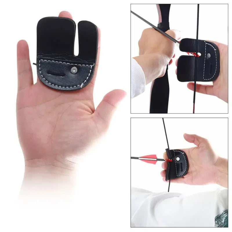 3pcs Archery Finger Guard Recurve Bow Mediterranean Style Single Double Layer 3-Finger Protector Shooting Sports Fitness Gear Qme