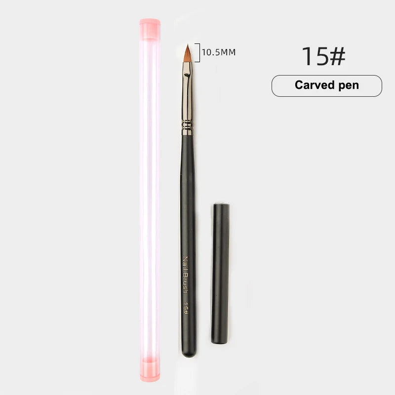Wooden Handle Nail Drawing Brushes Manicure Lines Painting Gradient Qme A15