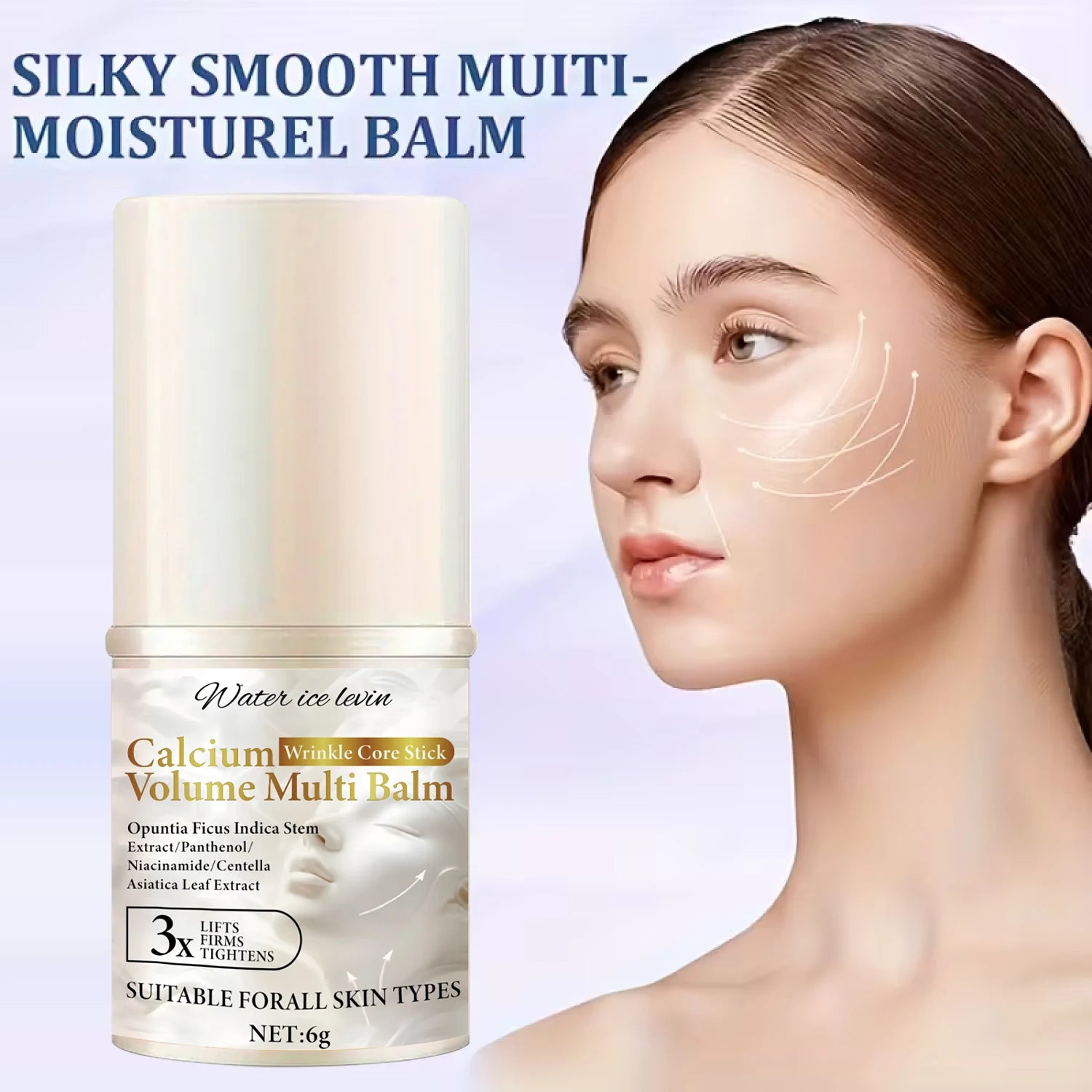 Bee Venom Neck & Facial Care Stick - Calcium Wrinkle Core & Volume Multi Balm with Collagen & Plant Extracts. Qme