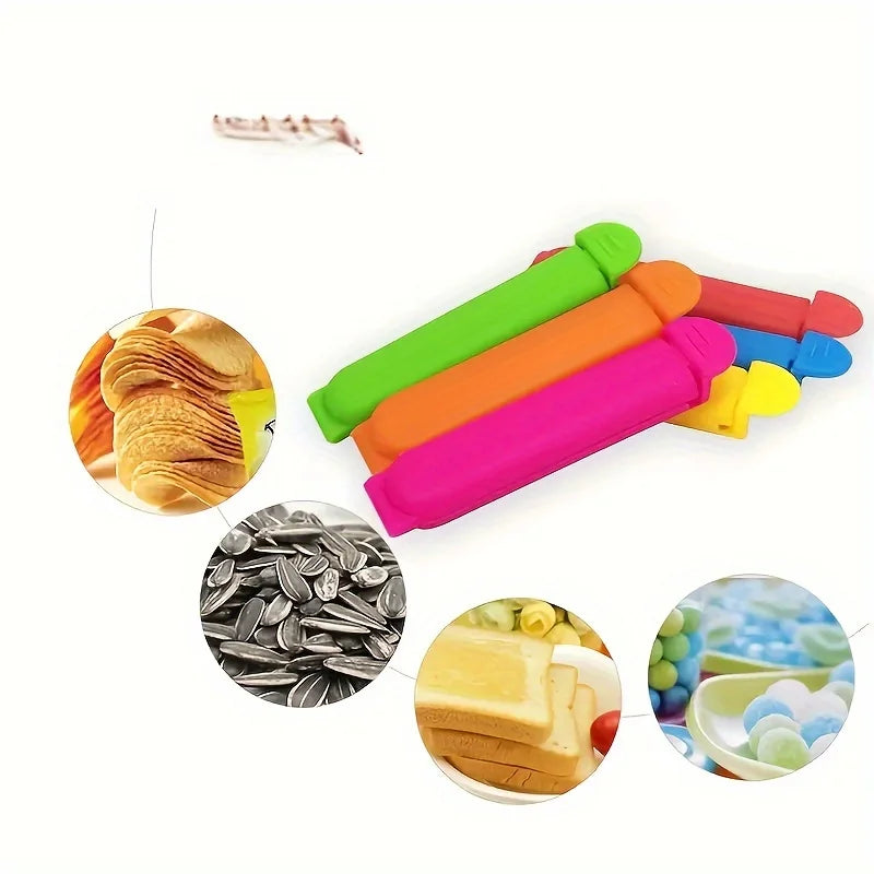 Colorful Food Storage Clips - Secure Snap-Lock Clips for Snacks, Nuts, and More - Durable Plastic Kitchen Clips for Freshness Qme