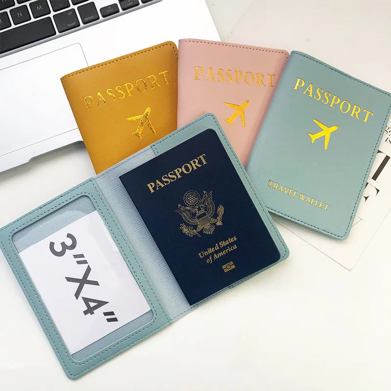 PU Leather Luggage Tag Passport Holder Set Passport Protective Cover Travel Portable ID Credit Card Holder Travel Accessories Qme