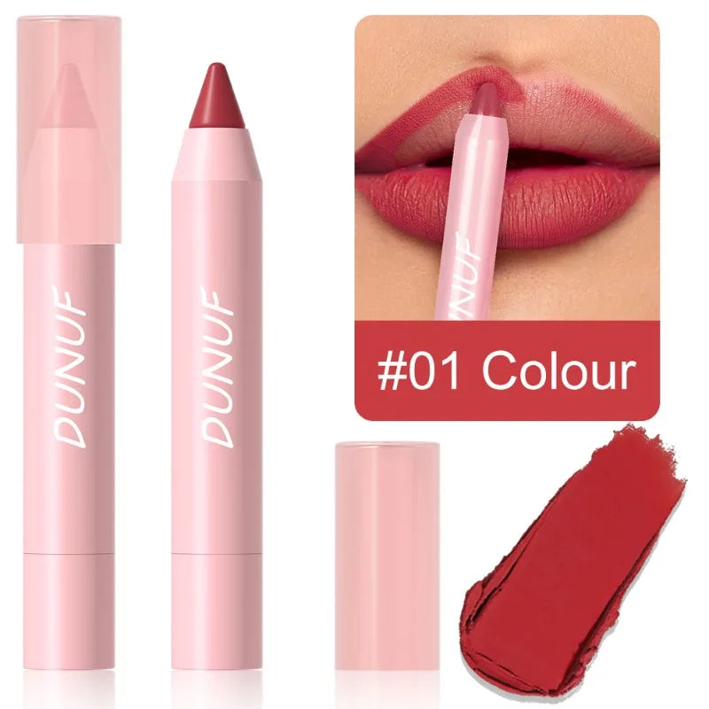 18 Colors Matte Lipstick Pen Soft Silky Velvet Lip Liner Pencil Sexy Full Color Lip Crayon Waterproof Lasting Beauty Maquillaje Qme 01