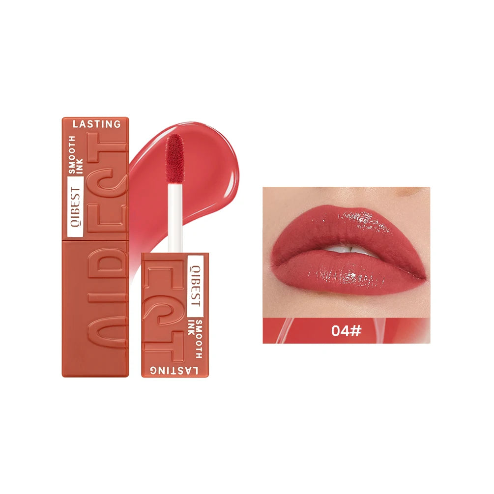 QIBEST Watery Gloss Lip Glaze Moisturizing Long Lasting Sexy Red Liquid Lipstick Mirror Glossy Lip Gloss Tint Cosmetic For Women Qme 04
