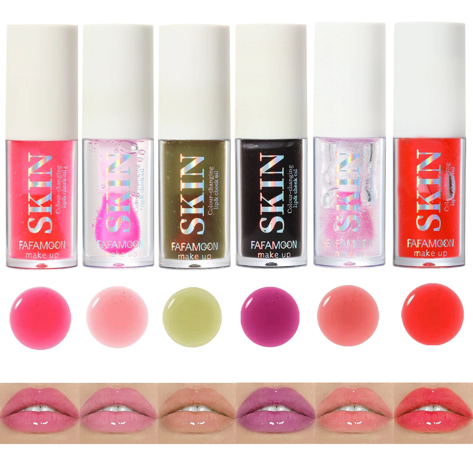 Black Brin Jelly Lip Oil Moisturizing Lip Gloss Lip Plumper Color Changing Nutritious Transparent Cherry Mineral LipOil Tinted Qme