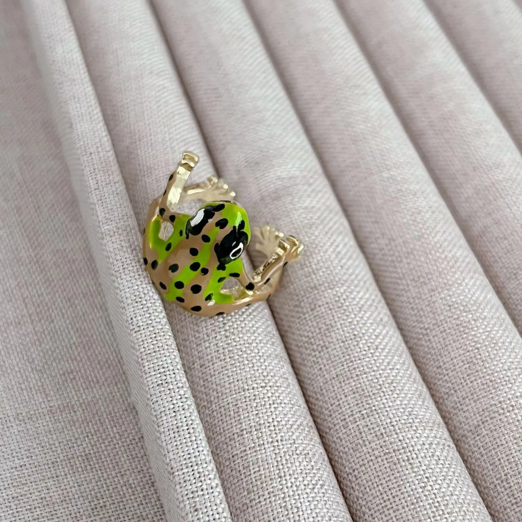 Cute Tree Frog Open Ring Personalized Frog Adjustable Jewelry Accessories Suitable for People of All Ages and Genders Qme