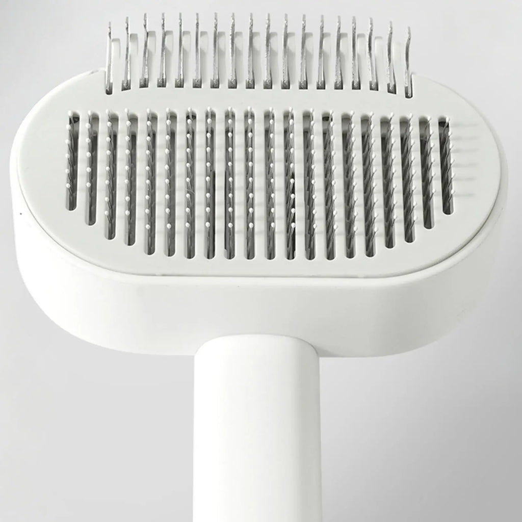 Dog Grooming Brush Adjustable Teeth Self-Cleaning Shedding Dog Hair Brush Cat Comb for Long Short Thick Small Medium Large Breed Qme