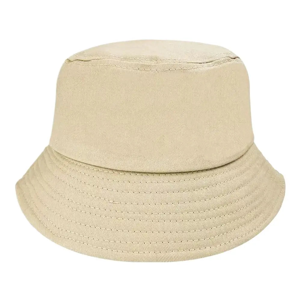 Fisherman Hat Solid Sun Bucket Hats Fot Men Women Anti-UV-Protection Qme Beige