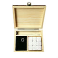 9 PCS Whisky Ice Stones Reusable Ice Cubes Bar Tools Whiskey Cooling Ice Stones Gifts For Whisky Lovers Stone Wooden Box Set Qme White
