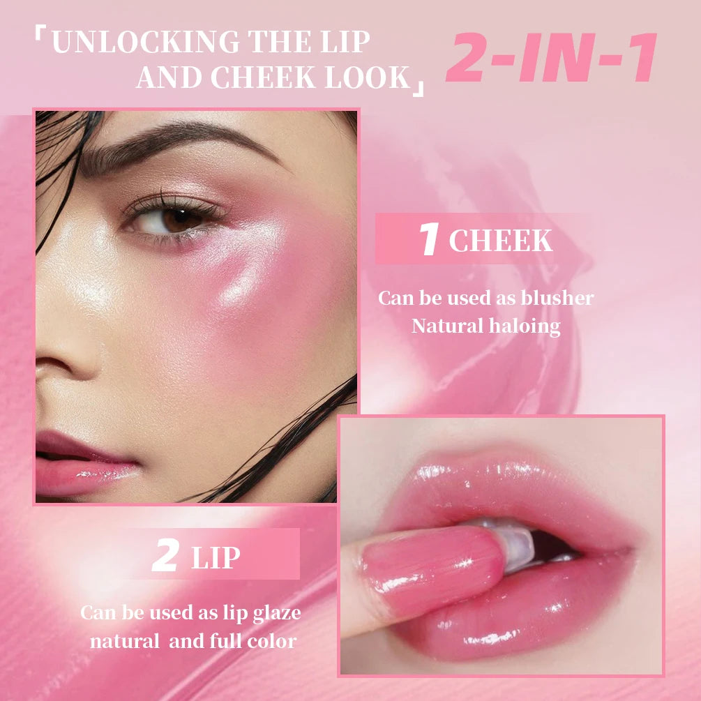 QIBEST Black Blush Balm Lipstick Moisturizing Color Change Ph Rouge Blusher Cream Natural Nude Lip Cheek Eyes Makeup Tools Qme