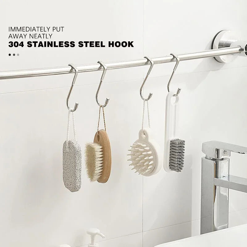 201 Stainless Steel Hook Punching Double S-shape Kitchen Bathroom Qme