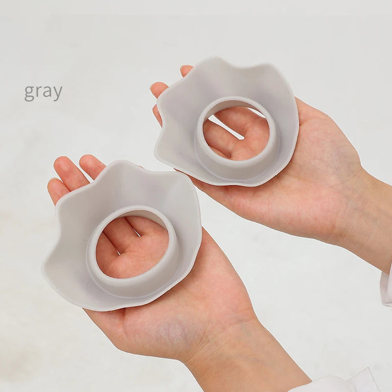 Flower-shaped Silicone Hair Wrap Waterproof Solid-color Spa Headband Qme Gray