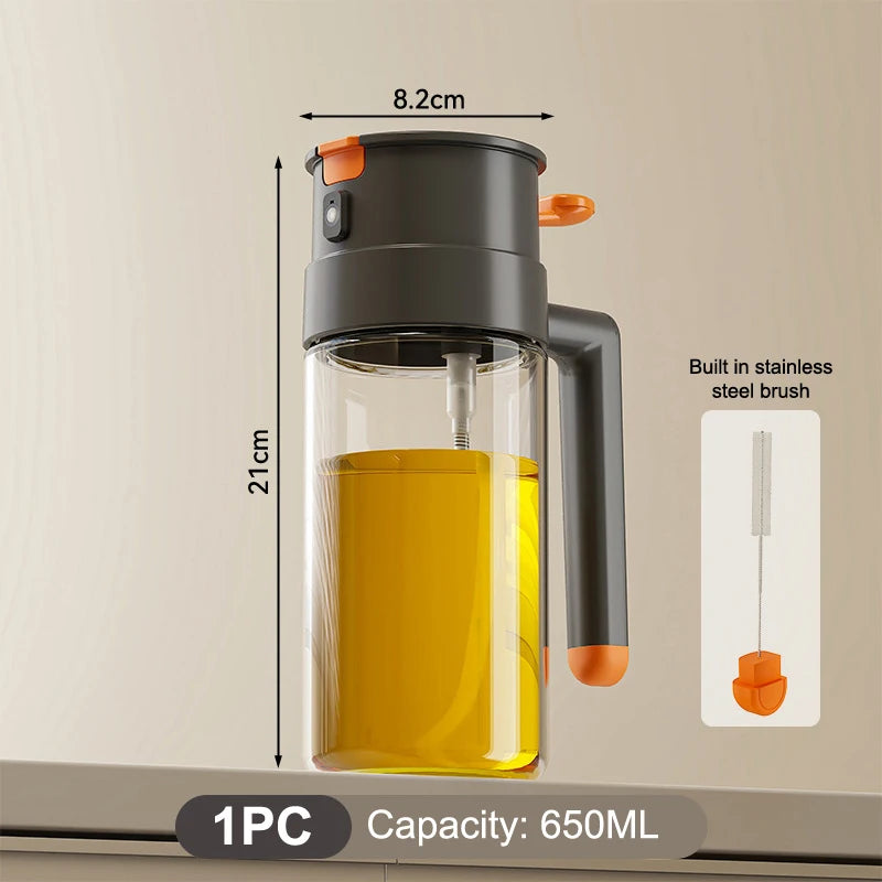 470 1 Oil Spray Bottle Pour Spout Leakproof Multifunctional Large Qme Black