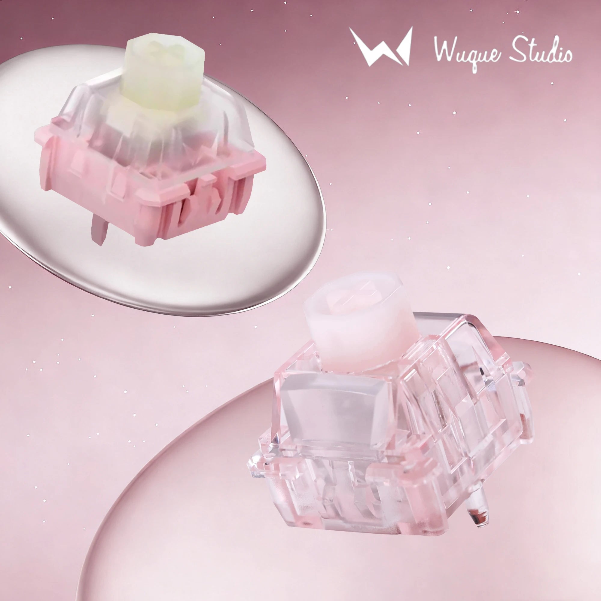 Wuque Studio WS Flux HE Switch Deep Clacky Sound 35gf Magnetic Linear Keyboard Switches Hall Effect Keyboard Fine Lubrd Pink Qme