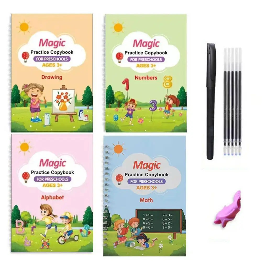 Sank Magic Practice Copybook Pen Preschools Kids Calligraphy Children Wiping English Free Book Reusable Writing Verison Qme