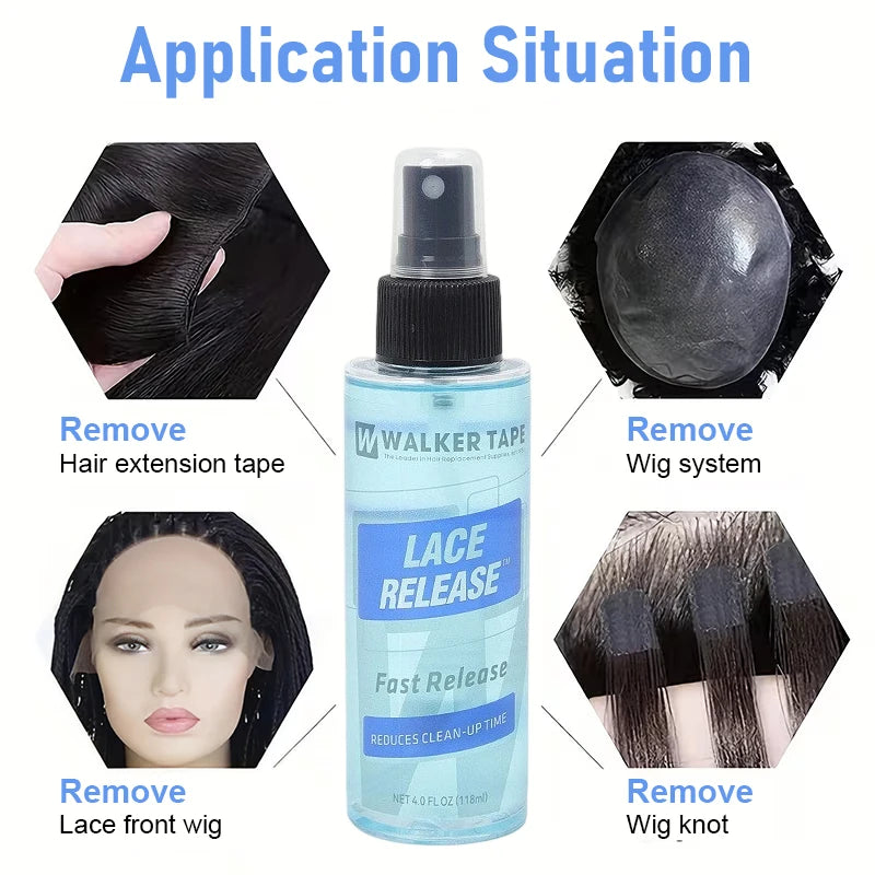 Hair Extension Glue Remover Spray Gentle Adhesive Wigs Wefts Easy Qme