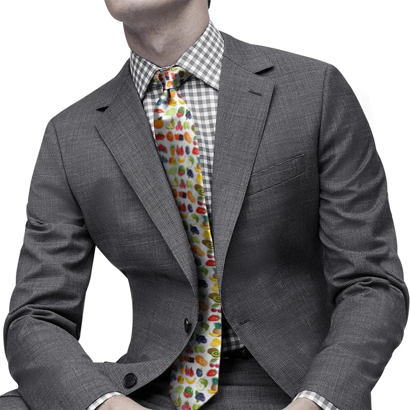 Funny Cartoon Fruit Printed Tie Men's Suit Personality Business Qme