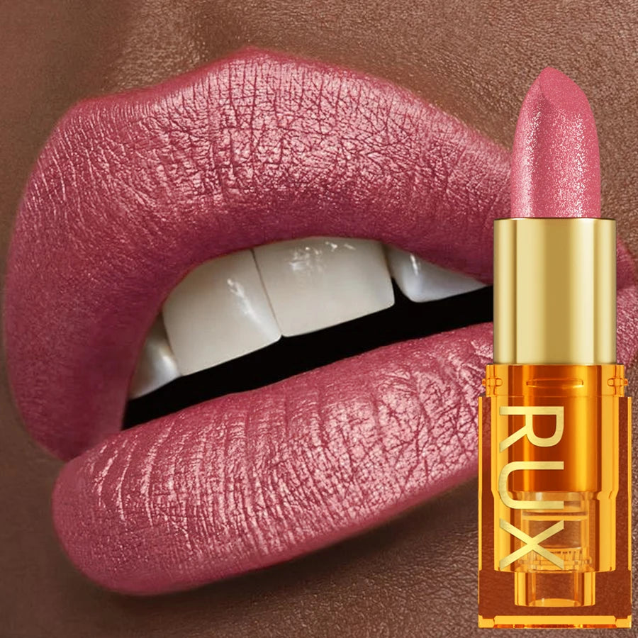 16 Colors Metallic Glitter Shiny Lipstick Lip Tint Waterproof Senior Qme