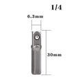 1/4pcs Socket Adapter Power Drill Square Head For Screwdriver Head Drill Bit Shank Extension Nut Driver Sockets Power Tools Part Qme 30mm
