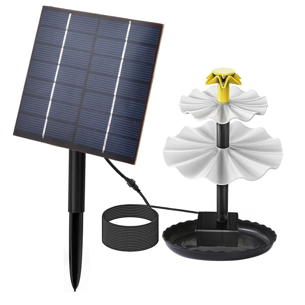 3-Tier Decorative Fountain with Solar Panel Water Fountain and Birdbath Water Fountain with Birdbath for Courtyard Patio Balcony Qme Bird Baths