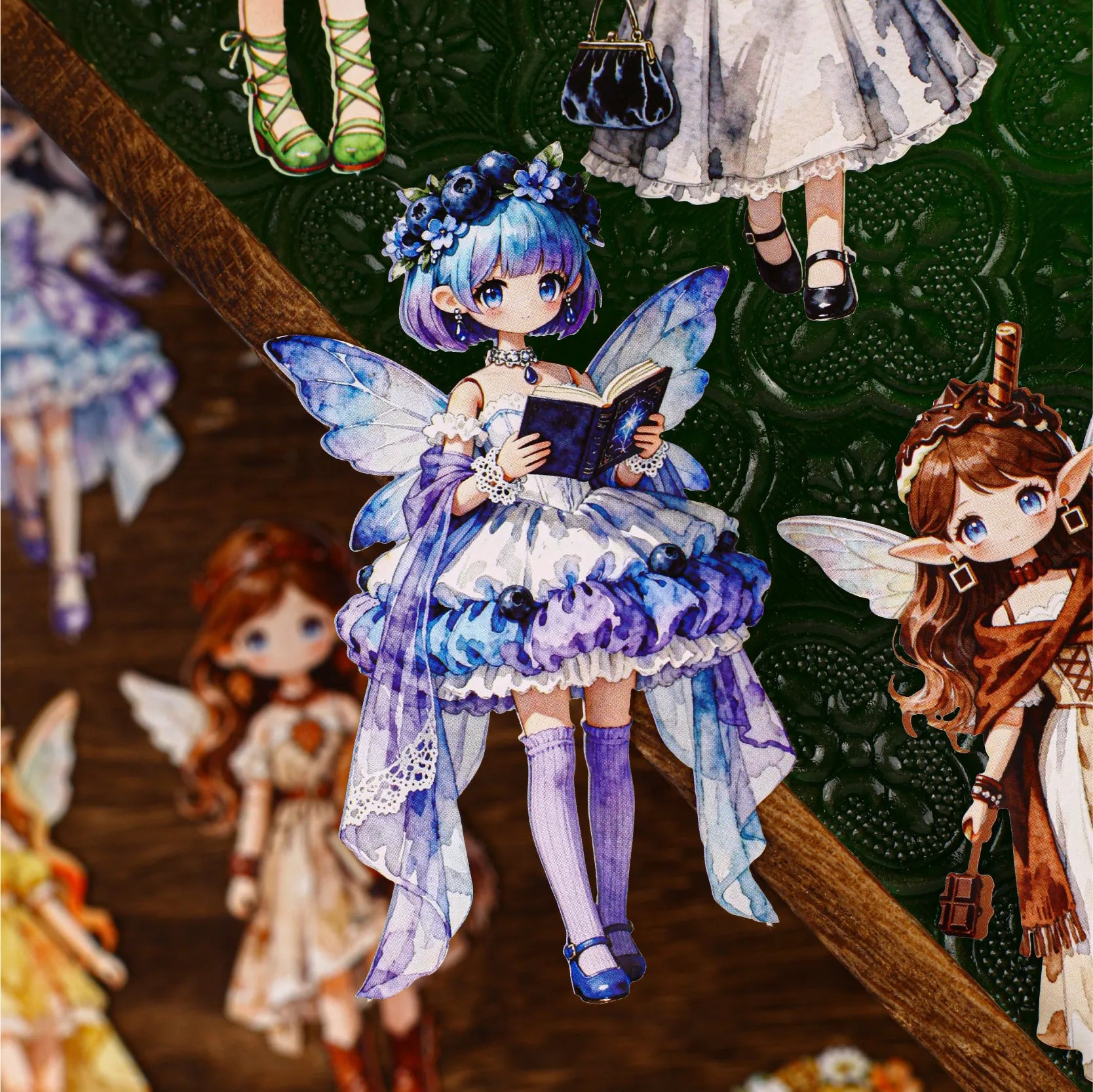Vintage Story Lolita Angel Girls Stickers, Sweet Doll Character Collage Supplies for Journals, Multi-purpose Decorative Stickers Qme