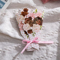 3D Bouquet Bow Hot Stamping Greeting Card Valentine's Day Wedding Bouquet Invitation Letter Holiday Blessing Gift Message Card Qme Ro Bl
