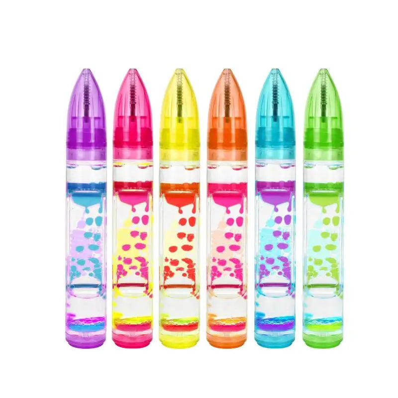 Liquid Motion Bubble Pen-retractable Ballpoint 6 Colors Relief Qme
