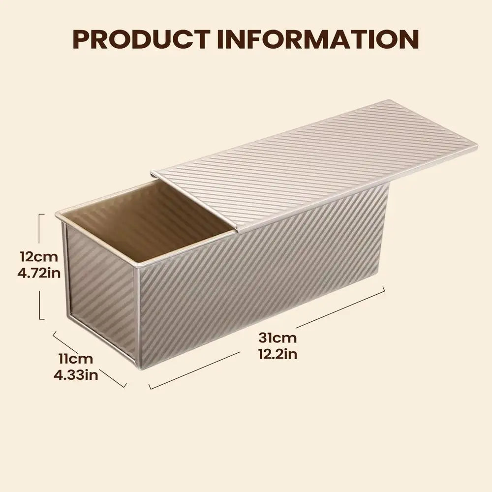 Bread Loaf Pan Lid Non-stick Corrugated Easy Release Carbon Steel Qme Gold China Mainland