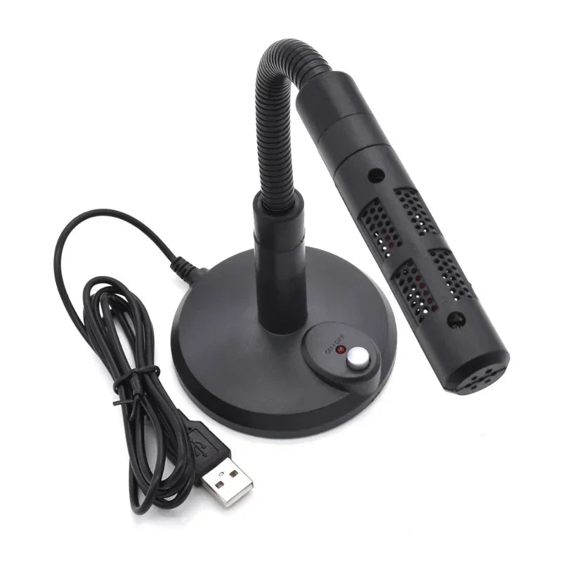Desktop USB microphone with switch, driver-free computer microphone Qme