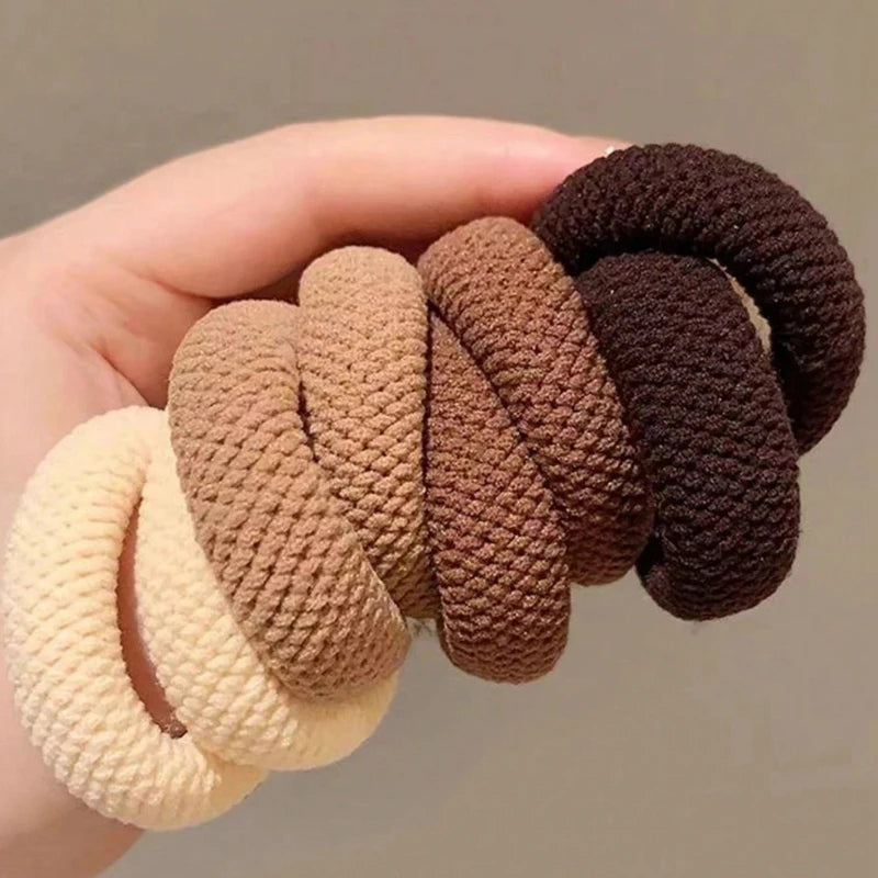 5/10 Mix Color High Elasticity Thickened Versatile Simple Scrunchies, Hair-Friendly (Random Color) Hair Ties Hair Rope Qme