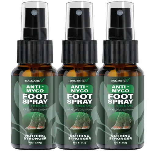 Anti-Myco Foot Spray with Tea Tree Oil - Strongest 100% Flute Certified Formula for Moisturizing, Protecting & Smoothing Skin. Qme black 30g