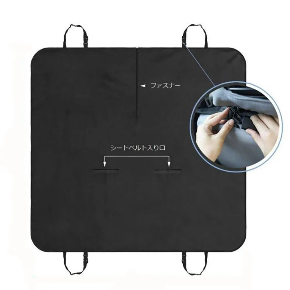 Adjustable & Foldable Pet Car Seat Mat - Lightweight, All-Season Protection, Soft Comfort Qme Black