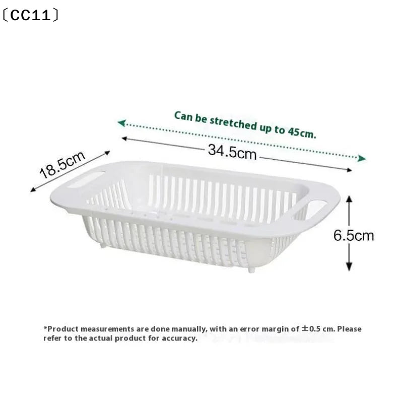 CC11 Retractable Sink Drain Rack Plastic Dish Chopsticks Household Qme