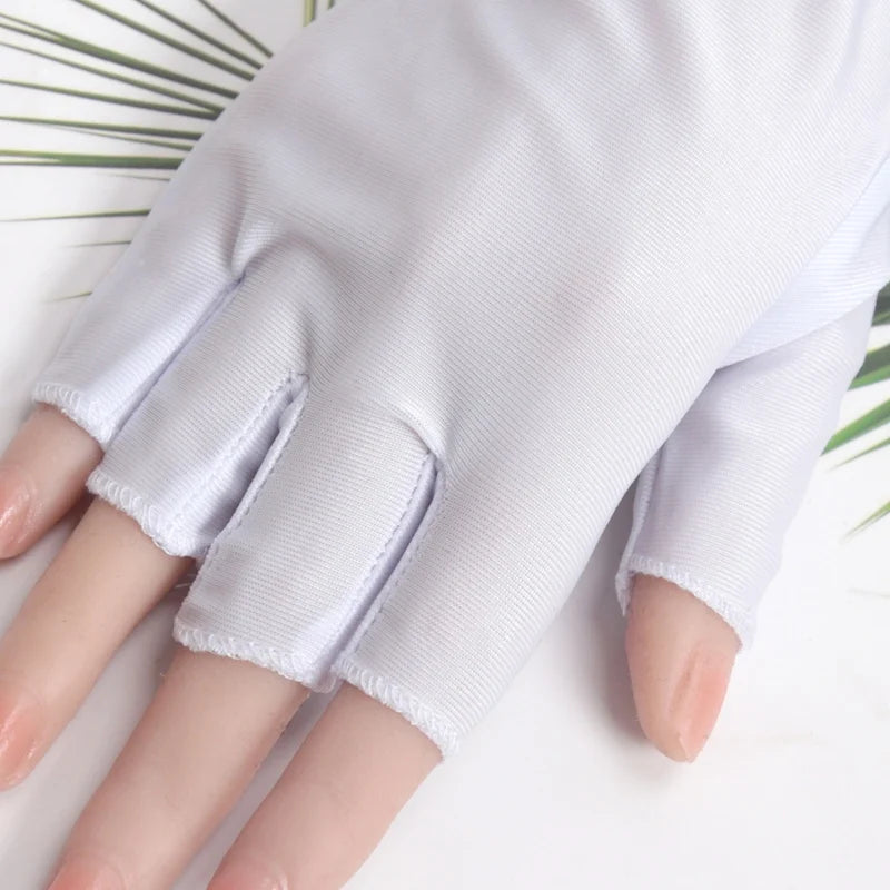 1 Pair Black Summer Half Fingers Gloves Breathable Thin Semi-finger Qme