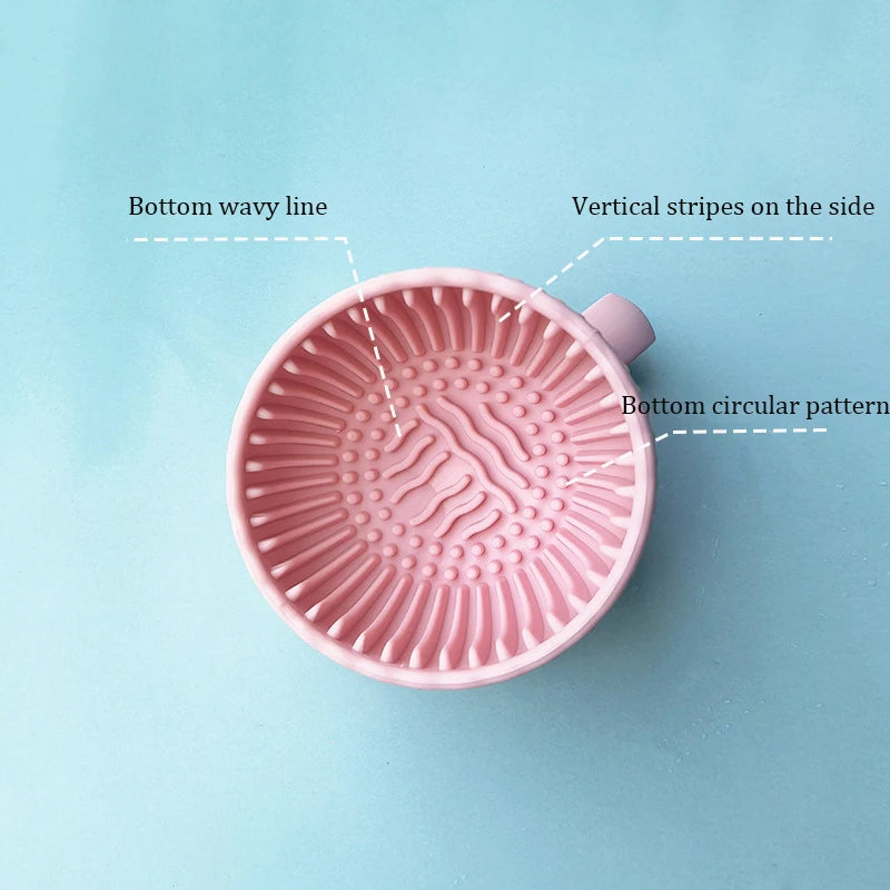 Silicone Cosmetic Brush Cleaning Bowl Efficient Portable Reusable Qme