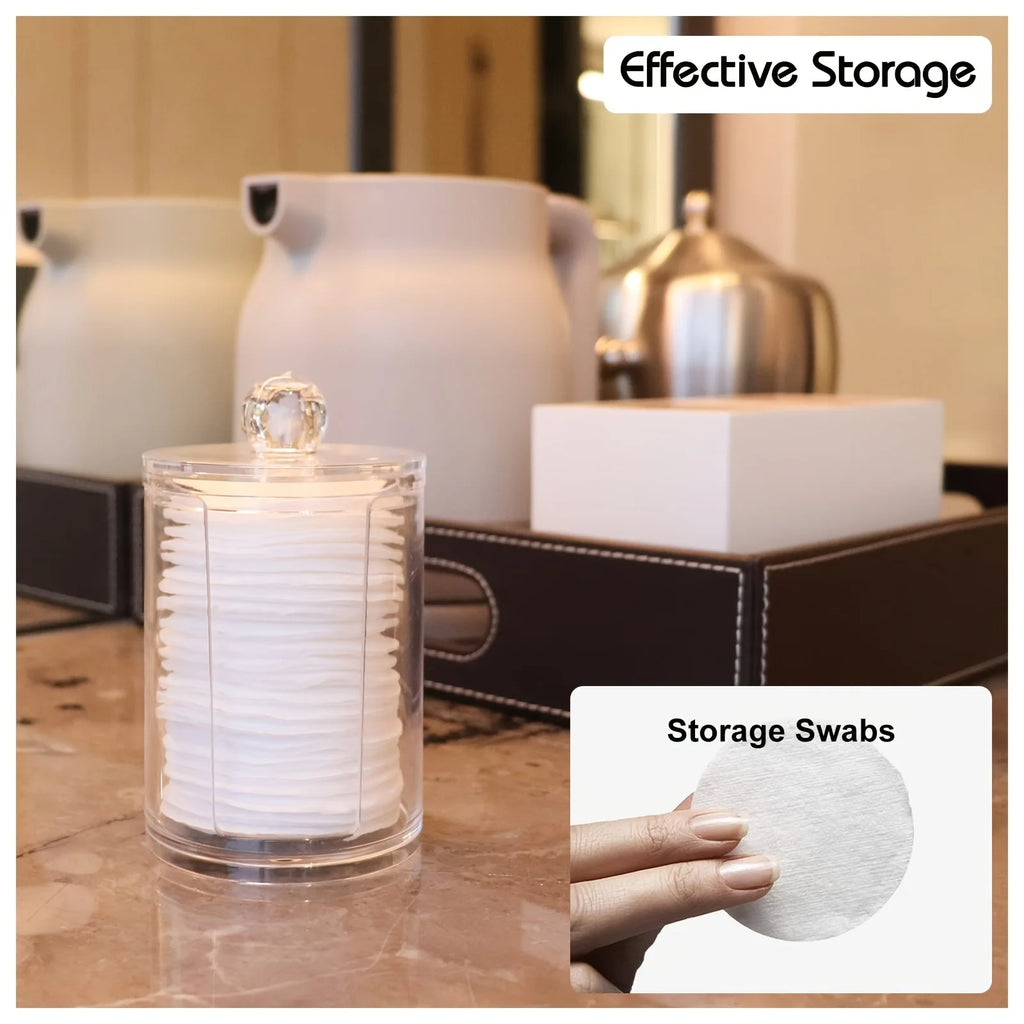 1pc, Cosmetic Pads Storage Rack, Large Capacity Qtip Dispenser Holder Transparent Acrylic Storage Organizer Containers Rounds Qme