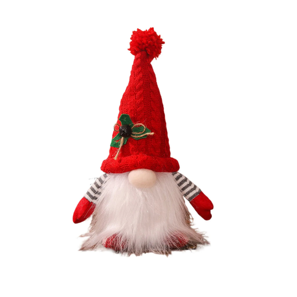 New Christmas Dwarf Ornament Mini Plush Gnome Figurine for Holiday Home Decoration DIY Scene Layout Props Party Doll Gift Qme