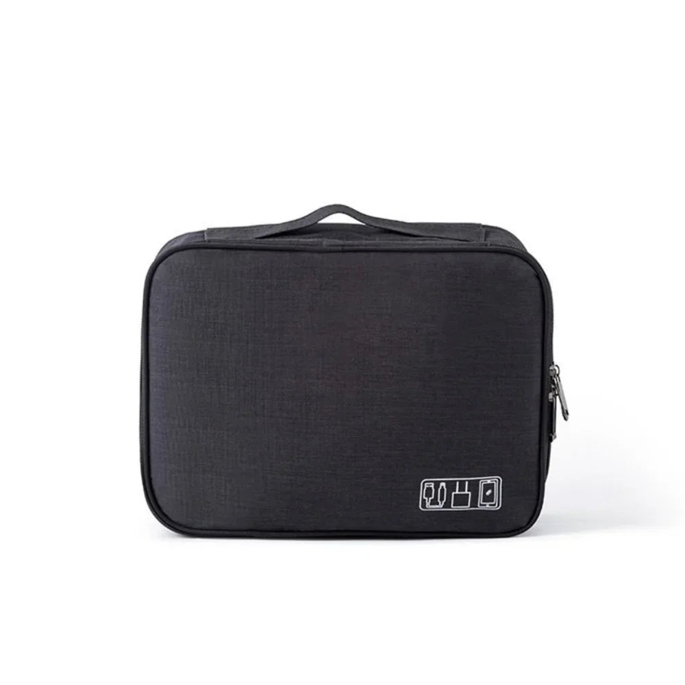 Travel Portable Digital Storage Bag USB Gadget Waterproof Cable Organizer Pouch Electronics Devices Accessories Pack Storage Bag Qme Three layer Black