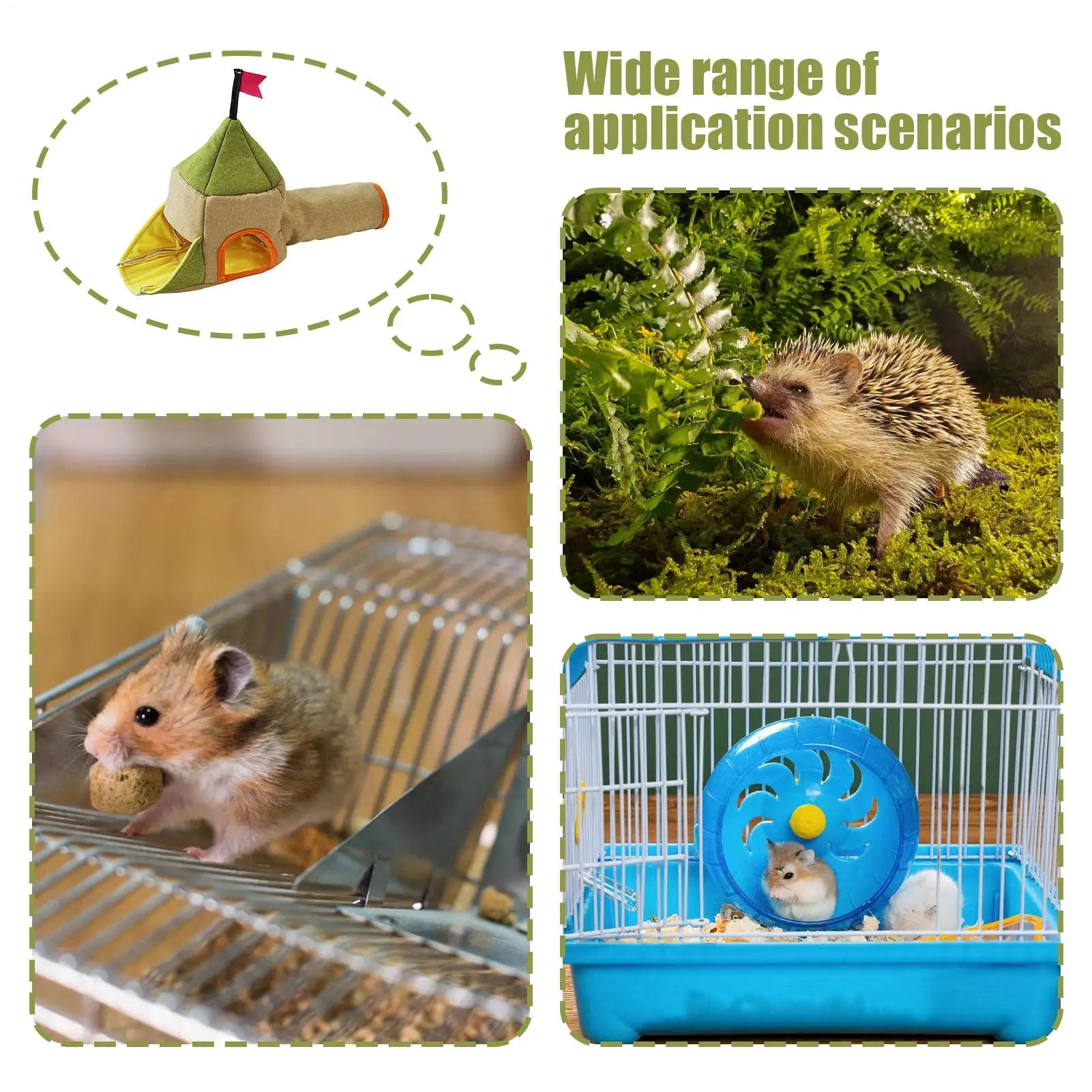 Hamster Toy Tunnel Soft Three-Entrance Habitat Small Animal Tunnel Pet House for Hedgehog Chinchilla Bunny Chewing Resting Qme