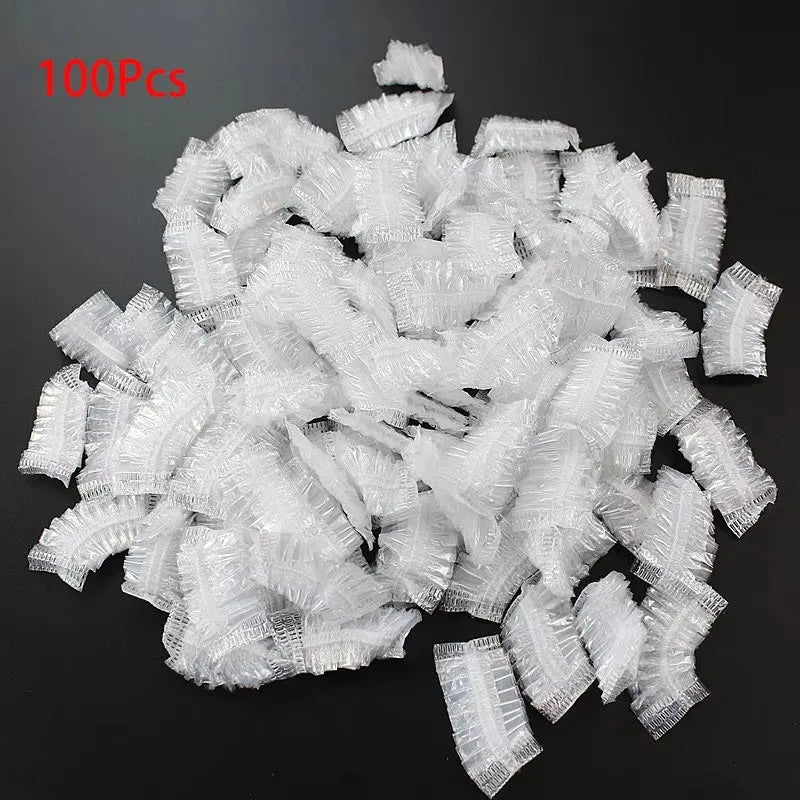 100Pcs Disposable high quality earmuffs - clear hygienic protection for showers, hair coloring, salons and spas Qme 100pcs