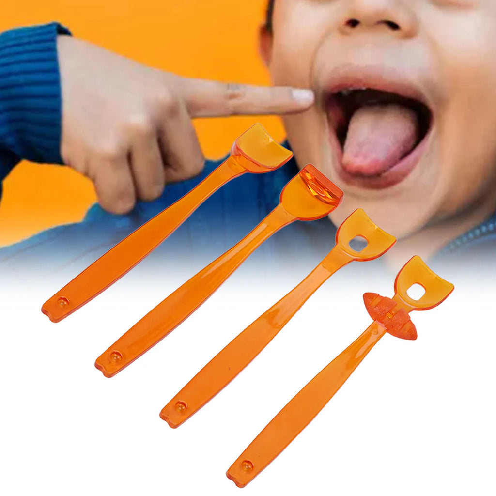 4pcs Tongue Muscle Trainer Portable Oral Lips Muscle Exerciser Recovery Tool for Dysarthria (Orange) Oral Muscle Training Tool Qme