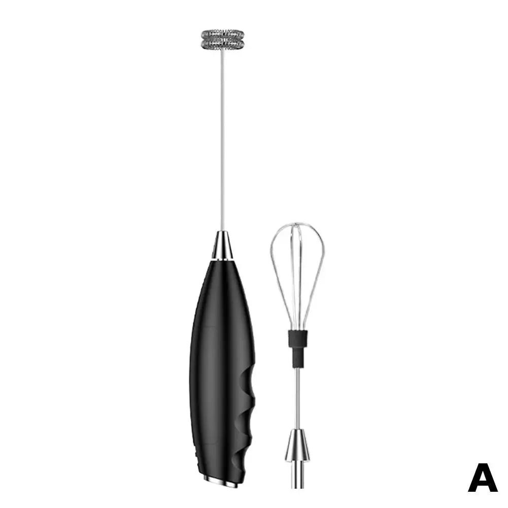Mi Milk Frother Handheld Foam Maker For Latte Mini Whisk Coffee Cappuccino Frappe Matcha Hot Chocolate Egg Beater Drink Mixer Qme Black