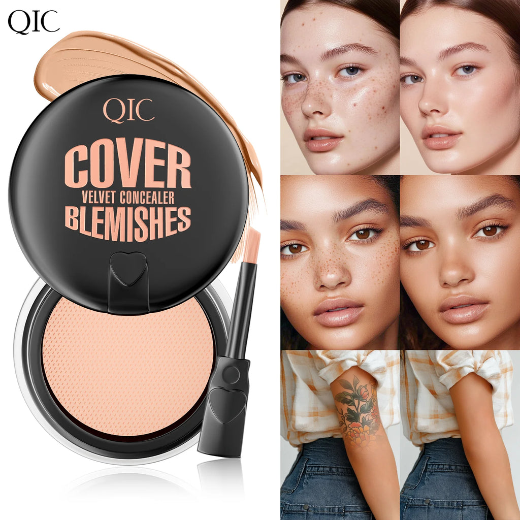 QIC Waterproof & Sweatproof Concealer Cream - Tattoo coverage, Long-Lasting Foundation, Natural,Full coverage, All Skin Types Qme